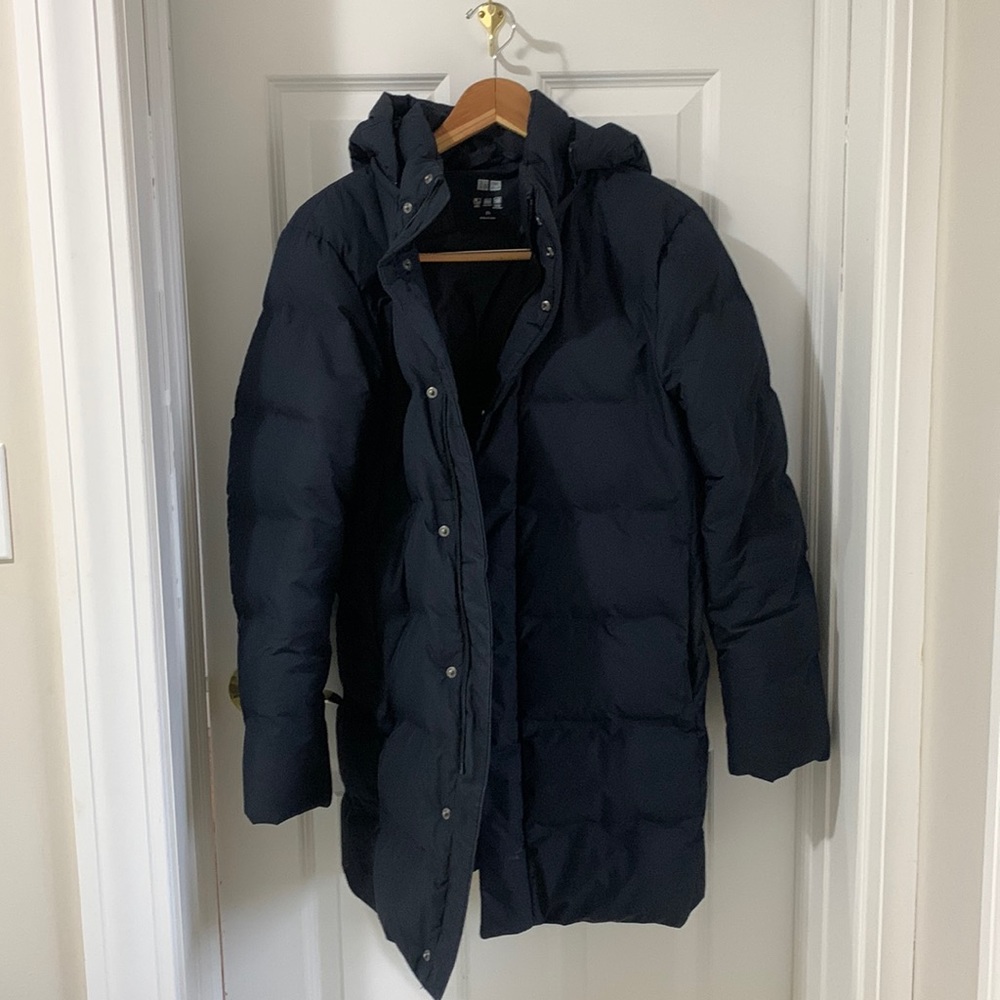 UNIQLO Seamless Down Long Coat (XS) (Navy)